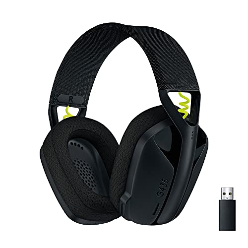 Logitech G435 LIGHTSPEED Kabelloses Bluetooth-Gaming-Headset, Leichte Over-Ear-Kopfhörer, Integrierte Mikrofone, 18h Akku, Kompatibel mit Dolby Atmos, PC, PS4, PS5, Handy, Nintendo Switch - Schwarz