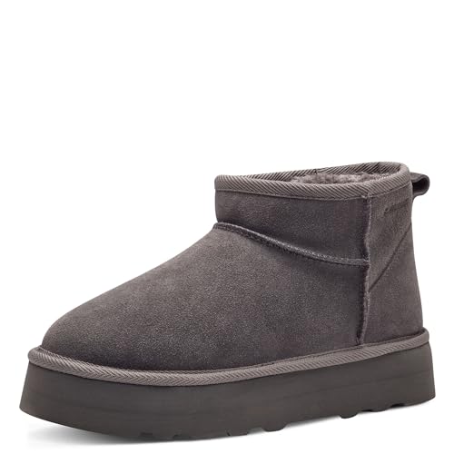 s.Oliver Damen Boots aus Leder Gefüttert, Grau (Graphite), 41 EU