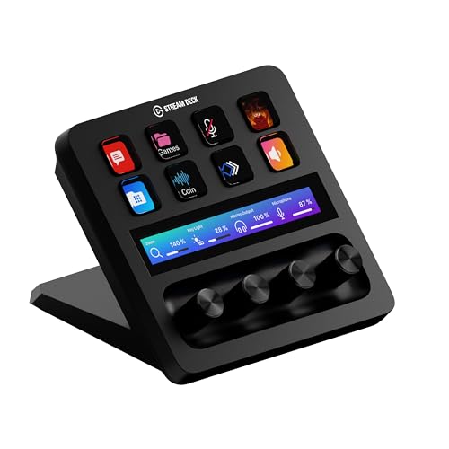 Elgato Stream Deck +, Audiomixer, Live-Produktion und Studio-Controller für Content Creators, Streaming, Gaming, mit anpassbarer Touch-Leiste, Drehreglern und LCD-Tasten, für Mac und PC