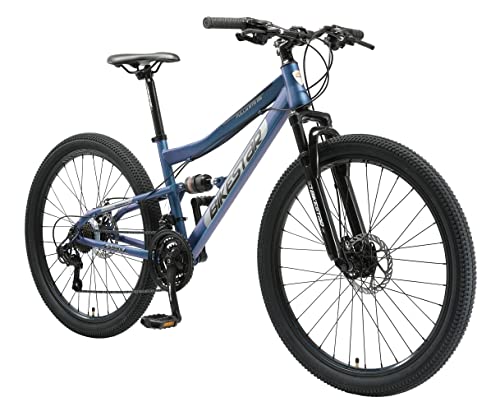 BIKESTAR Fully Mountainbike Shimano 21 Gang Schaltung, Scheibenbremse 26 Zoll Reifen | 15 Zoll Rahmen MTB Vollgefedert | Blau