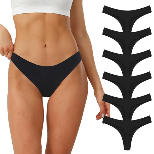 Lakpoau String Tanga Damen Baumwolle String Damen Tangas Unterwäsche Frauen Strings Set Unterhosen Sexy Slips Panty Thong Underwear Women Panties 6er-Pack BL-S-6