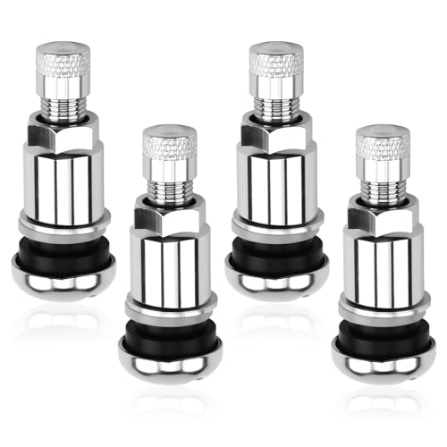 4 Stück Metallventile für Alufelgen Universal Felgenventile Silber Reifenventil Metall 11,3 mm Hochwertige Ventile für Autoreifen Robust Langlebig, Robust und langlebig, Starke Kompatibilität