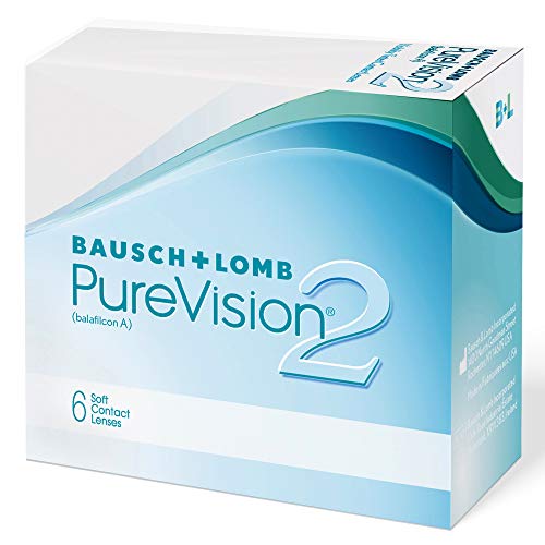 Bausch + Lomb PureVision 2 Monatslinsen, sehr dünne sphärische Kontaktlinsen, weich, 6 Stück / BC 8.6 mm / DIA 14 / -1 75 Dioptrien (1er Pack)