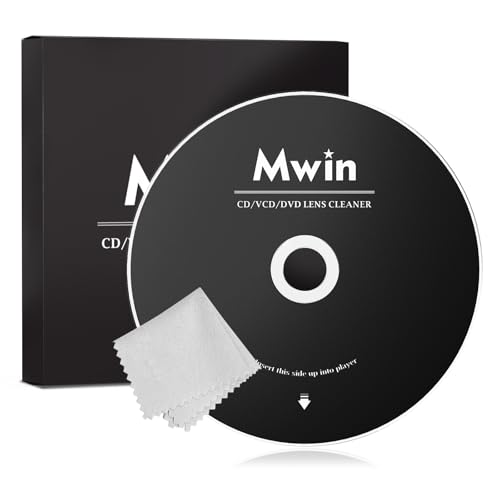 Mwin CD-Reinigungsdisc für CD-Player, Linsenreinigungsset für Auto und Heim-CD/VCD/DVD-Player