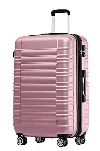 BEIBYE Reisekoffer 2088 Hartschalekoffer Gepäck Koffer Trolley Bordcase Handgepäck M in 14 Farben (Rosa)