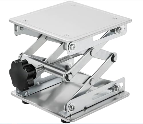 aleawol Upgraded Labor Hebebühne 200 x 200mm Edelstahl Laborständer Scherenheber Hebeplattform Labor Hebetisch Hebebühne Scherenheber, Höhenbereich von 85mm bis 280mm Tragfähigkeit 15 kg