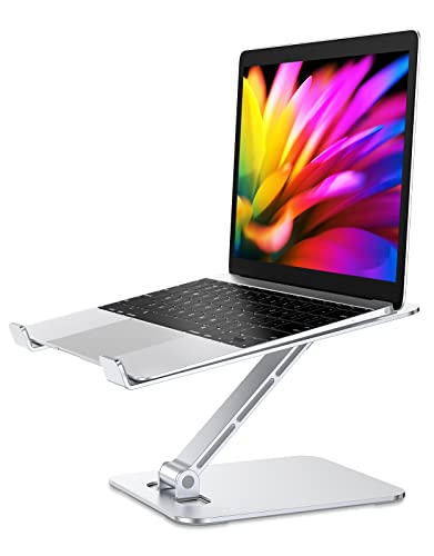 Babacom Laptop Ständer Höhenverstellbar, Faltbarer Laptop Stand aus Aluminiumlegierung Ergonomischer, Belüfteter Laptopständer Kompatibel mit MacBook Air, Pro, Allen Laptops 10-16
