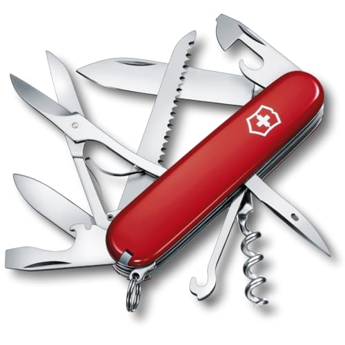 Victorinox, Taschenmesser, Huntsman, 91 mm, rot (15 Funktionen, Klinge, Korkenzieher, Dosenöffner, Klinge)