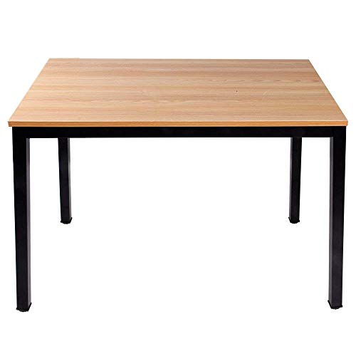 sogesfurniture Schreibtisch Computertisch Büromöbel PC Tisch, Stabil Bürotisch Arbeitstisch Esstisch aus Holz und Stahl, Einfache Montage, 100x60x75cm, Teak & Schwarz AC3TB-100-SF