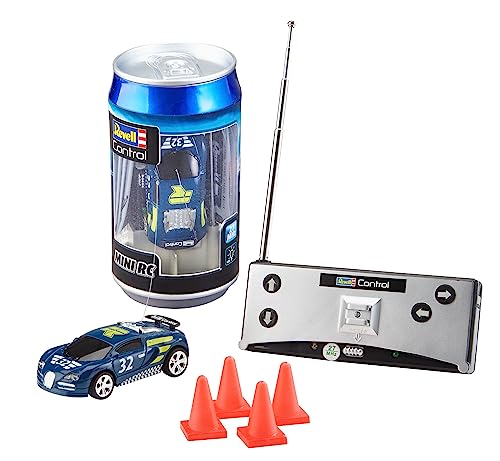 Revell Control Mini RC Car Racer I I Maßstab 1:43 I Ideal für Kinder und Rennbegeisterte I Zwei Betriebsfrequenzen für packende Rennen I Geeignet für Innen- und Außenbereiche, Blau