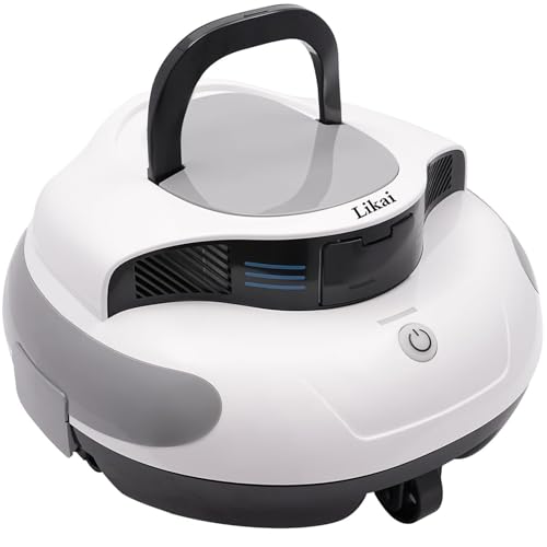 Likai Poolroboter, Kabelloser Poolsauger Akku 100 Min Reinigungszeit, Selbstparkfunktion, Dual-Antriebsmotoren & LED-Anzeigen, Automatischer Poolreiniger für 100m² Oberirdische Pools