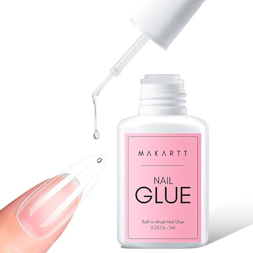 Makartt Nagelkleber für Kunstnägel, Nail Glue Extra Starker Schnelltrocknend in 5 s, 28 Tage lang anhaltend, Acryl Nail Glue for Nagelspitzen Oder Reparierte Nägel, Keine UV-Lampe erforderlich