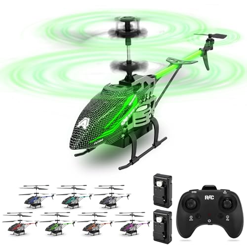 Hubschrauber-RC,2.4G Ferngesteuerter Hubschrauber mit 7 FarbeLED-Licht,3.5 Kanal,Gyro und Feste Höhe,Start mit Einer Taste,Mini Helikopter,Weihnachts- und Geburtstagsgeschenke für Kinder ab 6 Jahren
