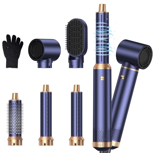5 in 1 Hairstyler, Airstyler Pro 1000w, 60000RPM Föhnbürste Haarstyler, Lockenstab mit Luft Links/Rechts, Negative Ionen Pflege,Sie dem Haar Volumen, Locken und Föhnen Sie Haar