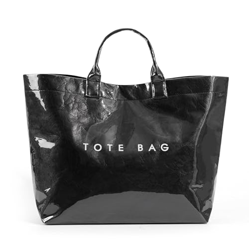 TIAASTAP Tote Bag Damen Groß PVC Handtasche Shopper Tasche Groß Handbags Henkeltaschen Schultertasche Damen Gross Beuteltasche Tragetasche Shopper Bag Arbeitstasche