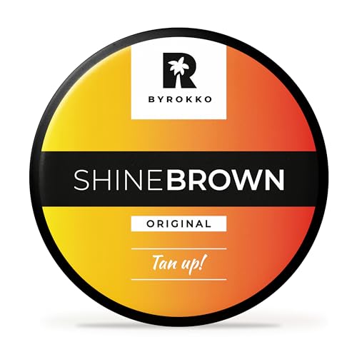 BYROKKO Shine Brown Bräunungsbeschleuniger Sonnencreme (210 ml), Bräunungscreme Wirksam in Solarium und im Freien, Erzielen Sie eine natürliche Bräune mit natürlichen Inhaltsstoffen