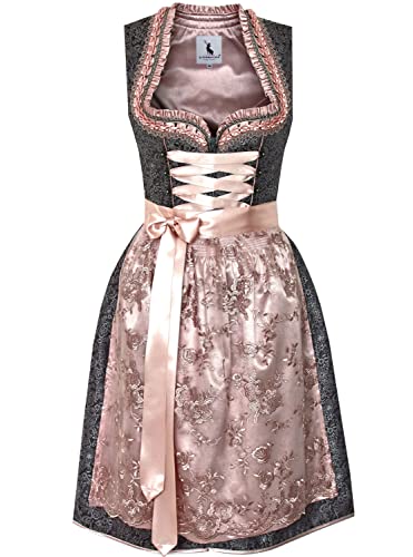 Alpenmärchen Midi Dirndl aus Exklusiver Kollektion inkl. Schürze Gr.38 - ALM905