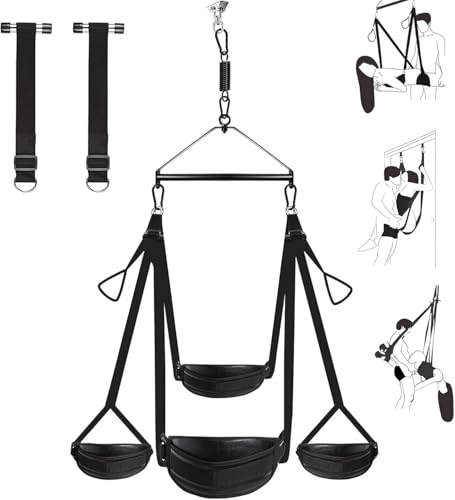 CPLYGO Liebesschaukel für Sex mit Ledersitz - Verbesserte Liebesschaukeln für Decke & Tür, Love Swing mit Bondage Set, Sex Schaukel Haltet bis zu 300 lbs, Sexspielzeug für Paare Extrem Sex