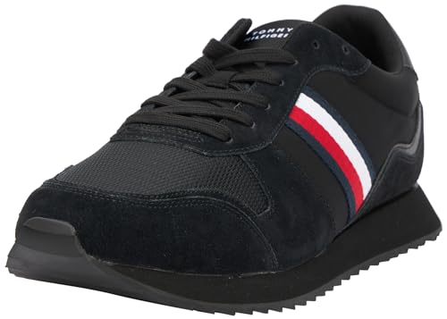 Tommy Hilfiger Herren Runner Sneaker Sportschuhe, (Black), 44