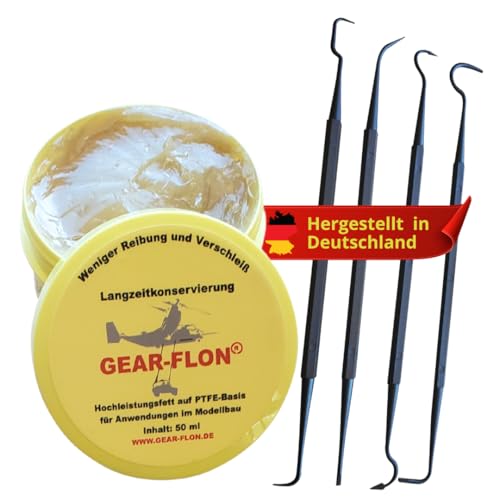 Modellbau Fett – Hochleistungs Schmierfett für den Modellbau – Teflonfett PTFE für Gelenke, Getriebe & Antriebseinheiten – Premium Modellbaufett für Feinmechanik – (50ml)