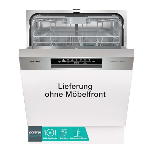 Gorenje GI 643 D60X Teilintegrierbarer Geschirrspüler / 60cm Spülmaschine/ 16 Maßgedecke/ 3 Körbe/ 5 Programme/SpeedWash/TotalDry/höhenverstellbarer Oberkorb/vollständiger Überlaufschutz