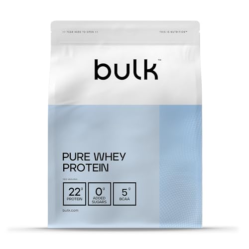 Bulk Pure Whey Protein Powder | Chocolate | 22g Protein and 5g BCAAs per Scoop | Whey Concentrate Shake | Low Sugar | Supports Muscle Growth and Repair | Smooth Mixing | Vegetarian | 1kg