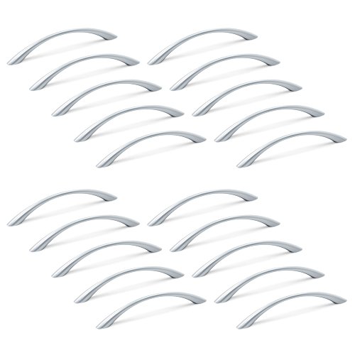 Emuca 9160925 Griffe für Möbelstück, CC 128mm, Zamak, Grau-metallic, 20 Stück