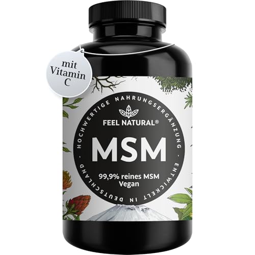 MSM Tabletten - 2000mg MSM (Methylsulfonylmethan) je Tagesdosis - 365 Tabletten (6 Monate) - Mit natürlichem Vitamin C aus Acerola - Hochdosiert, vegan, laborgeprüft, ohne unerwünschte Zusätze