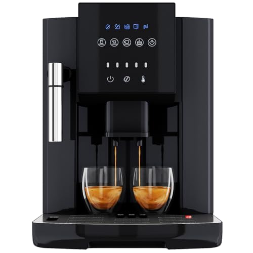 ProfiCook® Kaffeevollautomat mit Milchaufschäumdüse für Cappuccino | Kegelmahlwerk | mit Vorwärmfunktion für Tassen | italienische Profi-Pumpe | Touch-Display | Kaffeemaschine | PC KAV 1281
