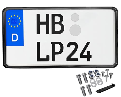 Kennzeichenhalter 255x130 Leichtkraftrad Motorrad Nummernschildhalterung Traktor 255 x 130 Rahmenlos Kennzeichenhalterung Kennzeichenverstärker Anhänger Kennzeichen Halter mit Befestigungsmaterial