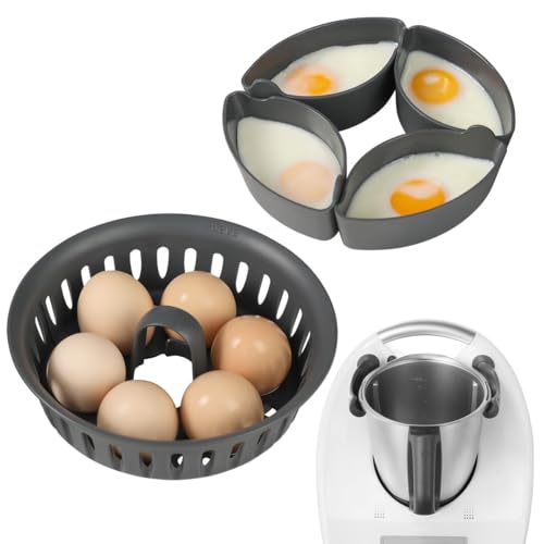 Aieve 2-in-1 Eierkocher & Eierhalter Pochiereinsatz für Thermomix TM5 TM6 TM31 – BPA-frei, für 4 pochierte und 6 gekochte Eier (ohne Topf)