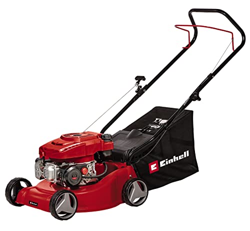 Einhell Benzin-Rasenmäher GC-PM 40/2 (2 kW, 1 Zylinder, 4-Takt-Motor, Hubraum 132 cm³, 45 L Fangsack mit Füllstandsanzeige, Schnittbreite 40 cm, empfohlen bis 800 m²)