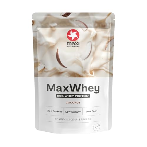 MaxiNutrition 100% Whey Premium-Proteinpulver Kokosnuss 420g, ohne künstliche Aromen, Eiweißpulver aus 100% Molke, ergibt 14 Protein-Shakes à 23g Eiweiß, low carb, inkl. Vitamin B6