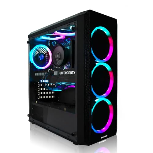 Greed® MK2 - High End Gaming PC - AMD Ryzen 7 5700X & Nvidia Geforce RTX 5060 - Ultra Schneller RGB Computer + 4K Raytracing Rechner mit 4,6 GHZ - 32 GB DDR4 RAM - 1TB SSD - WLAN + W11 Pro