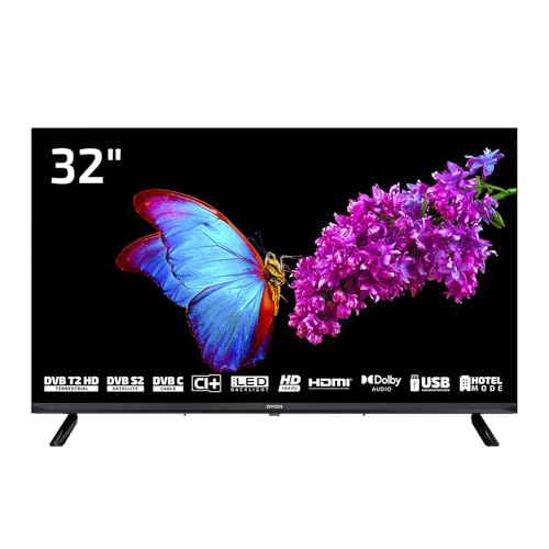 DYON Enter 32 Pro X2-32 Zoll (80 cm) Fernseher mit Triple Tuner (DVB-C/-S2/-T2), Hotelmodus, USB-Media Player