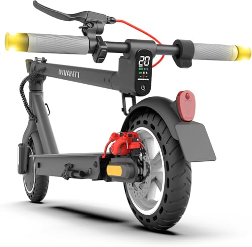 E Scooter mit Straßenzulassung, INVANTI E30 Elektroroller 32KM Reichweite, E Roller für Erwachsene mit Hinteren Stoßdämpfern, E Roller 120kg Tragkraft, Faltbarer Elektroscooter mit App und Blinker