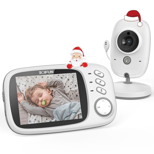 BOIFUN Babyphone mit Kamera, VOX Babyfon, Nachtsicht Baby, Wecker, Temperaturüberwachung, Video Überwachung mit 3.2