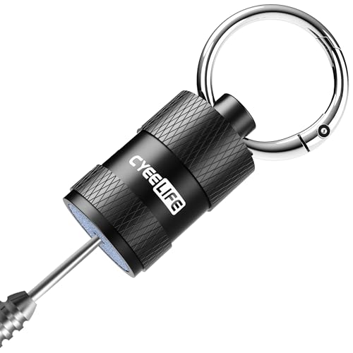 CyeeLife Schleifsteine für Dartpfeile Metallspitzen,Dart Sharpener,Schlüsselanhänger Schleifstein für Dartpfeile,Dart Zubehör (Schwarz)