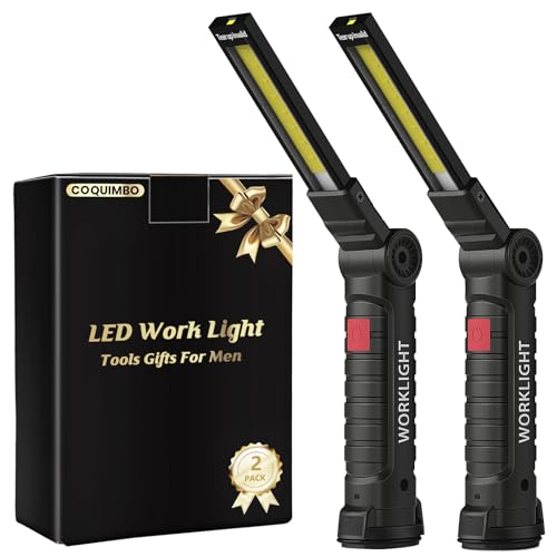 Coquimbo Geschenke für Männer Weihnachtsgeschenke Adventskalender 2025 Füllung Werkstattlampe LED Arbeitsleuchte, Taschenlampe Werkstatt Handlampe KFZ Werkzeug mit Magnet für Autoreparatur (2 Stück)