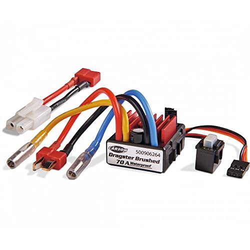 Carson 500906264 Fahrregler Dragster Brushed 70A - Zubehör für RC Modelle, Zubehör für ferngesteuerte Modelle, Tuningteil, Ersatzteil für RC Fahrzeuge