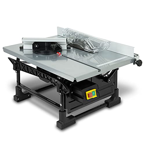 EBERTH Kreissäge Elektrisch 800W, Profi Tischkreissäge mit 200mm Hartmetallsägeblatt, Elektrische Holzsäge mit Schnitthöhe 43mm, Parallelanschlag, Gehrung, Schieber Inklusive, Tisch neigbar bis 45°