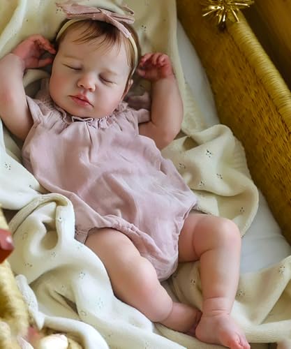 Zero pam Reborn Baby Vollsilikon Lebensecht-50CM Silikon Baby Mädchen, Reborn Puppen Lebensecht, Babypuppen Wie Echt, Echte Babypuppe, Silikon Puppe Mit Haaren