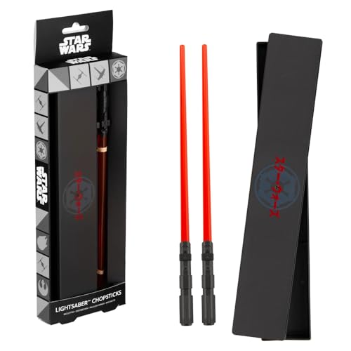 Paladone Star Wars Sith Red Lightsaber Essstäbchen Paar mit Aufbewahrungsbox, offiziell lizenziertes wiederverwendbares Küchenzubehör, Geschenke für Sci-Fi & Darth Vader Fans