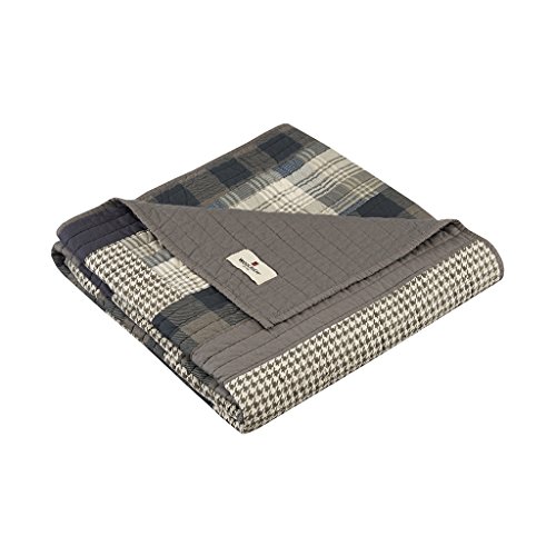 WOOLRICH Luxury Quilted Throw - Cabin Lifestyle, Patchwork with Moose Design All Season, Lightweight and Breathable Cozy Bedding Layer Throws for Couch Sofa, 50