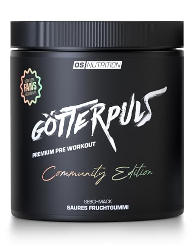 OS NUTRITION Götterpuls Premium Pre Workout Booster Community Edition 2024 (Saures Fruchtgummi-Geschmack) 400g