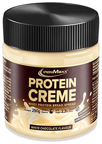 IronMaxx Protein Creme - White Chocolate 250g - Lecker-cremiger High Protein Brotaufstrich mit wenig Zucker, Low-Carb & glutenfrei, Gesunde Aufstrich-Alternative
