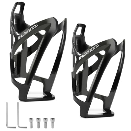 Rose Kuli Flaschenhalter Fahrrad - 2er Pack Getränkehalter für Fahrräder, Trinkflaschenhalter für MTB und Rennräder, Schwarz