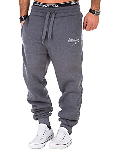 REPUBLIX Herren Sporthose Jogger Jogginghose Sweatpants Trainingshose R-0052 Dunkelgrau S