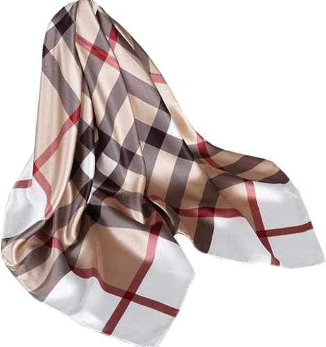 Ecroon Damen Seide Gefühl Schal Halstuch Schal Frauen Elegant Seidenschal Business Seidentuch Scarf Bandana Taschentuch Ansatz Handgelenk Kopftücher