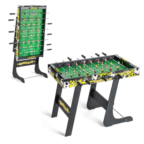 Powerplay 91 cm zusammenklappbarer Fußballtisch, Mini-Tischfußballspiel für Kinder & Erwachsene, kompakt und tragbar, einfache Lagerung, Geschenk für Jungen und Mädchen